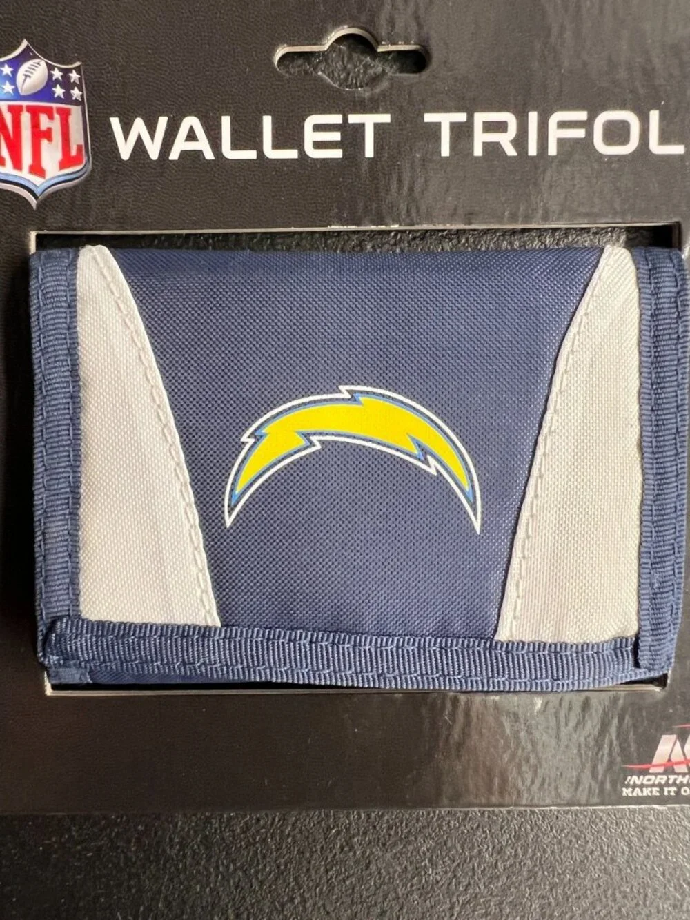 Los Angeles Chargers Wallet Trifold Chamber Style Logo Nylon NFL Official